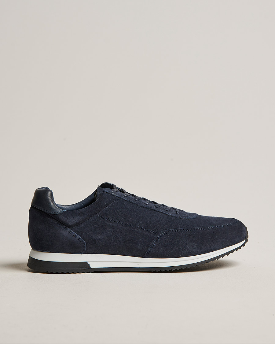 Hombres | Zapatillas | Design Loake | Loake 1880 Bannister Running Sneaker Navy Suede
