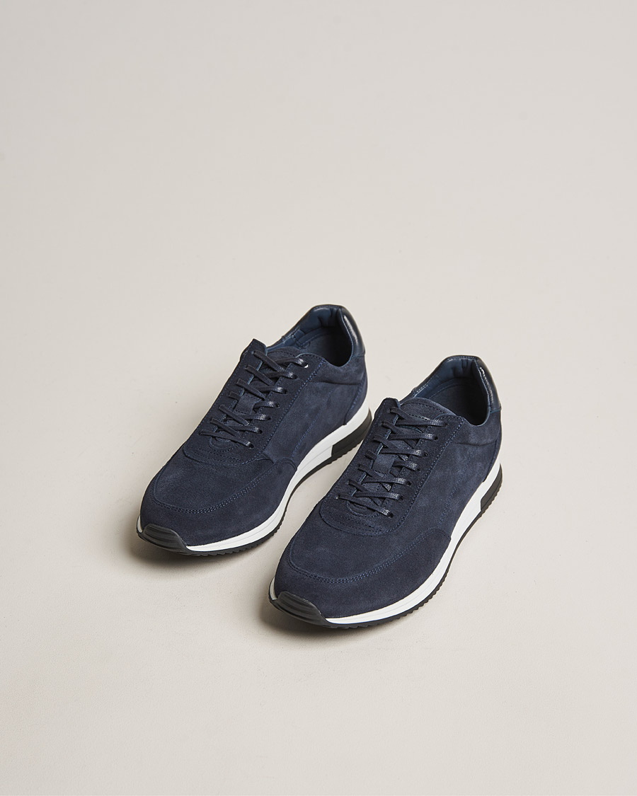 Hombres | Zapatillas | Loake Shoemakers | Bannister Running Sneaker Navy Suede