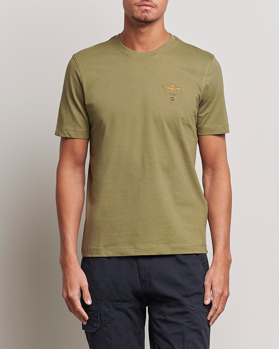 Hombres | Camisetas | Aeronautica Militare | TS1580 Crew Neck Tee Green