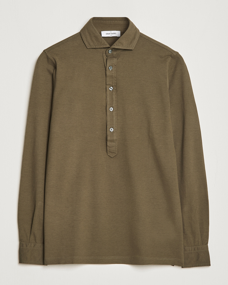 Hombres | Camisas | Gran Sasso | Popover Shirt Dark Brown