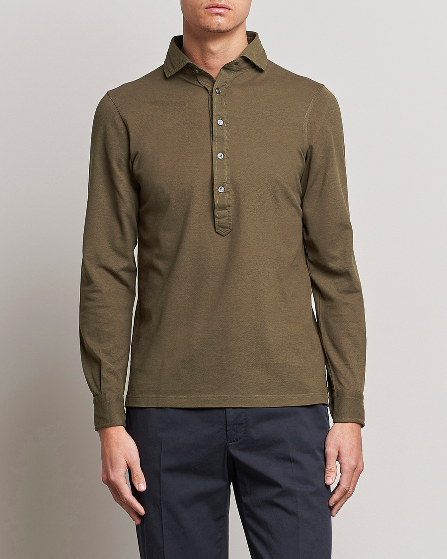 Hombres | Camisas | Gran Sasso | Popover Shirt Dark Brown