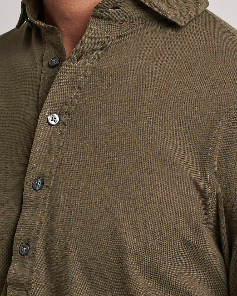 Hombres | Camisas | Gran Sasso | Popover Shirt Dark Brown