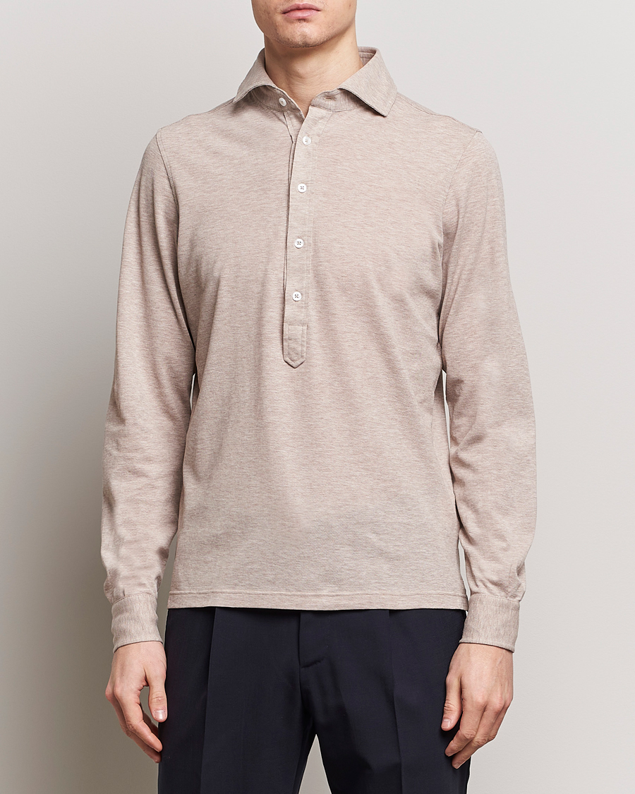 Hombres | Camisas casuales | Gran Sasso | Popover Shirt Beige