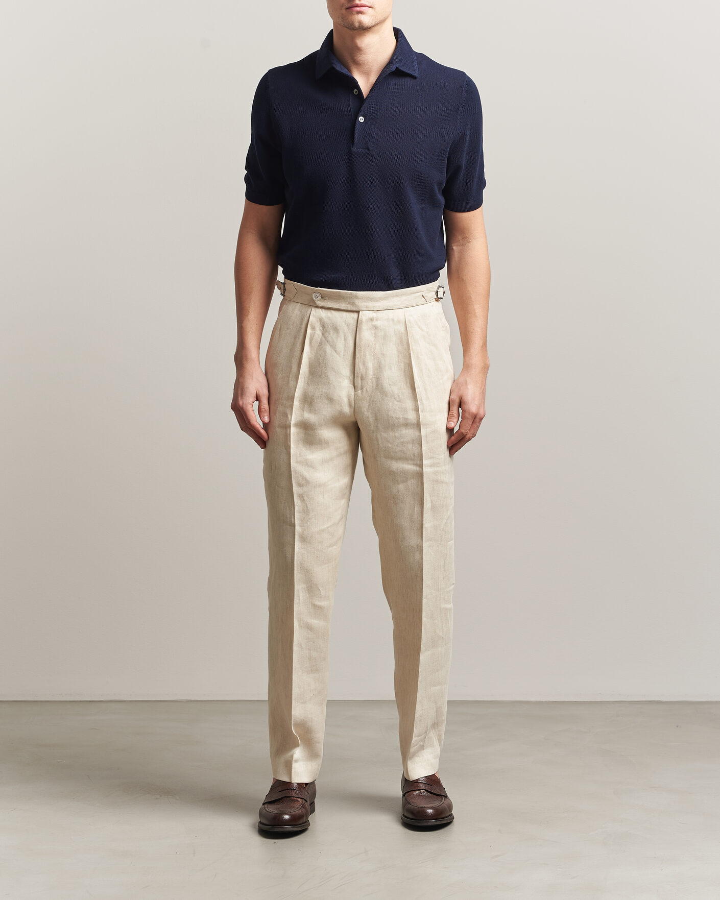 Hombres | Polos | Gran Sasso | Structured Cotton Polo Navy