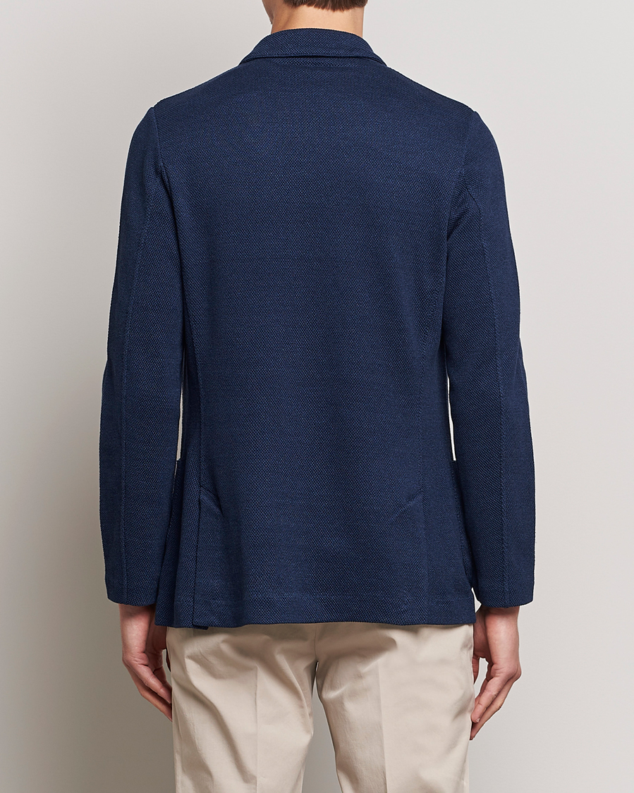 Hombres | Blazers | Gran Sasso | Structured Cotton/Linen Blazer Navy