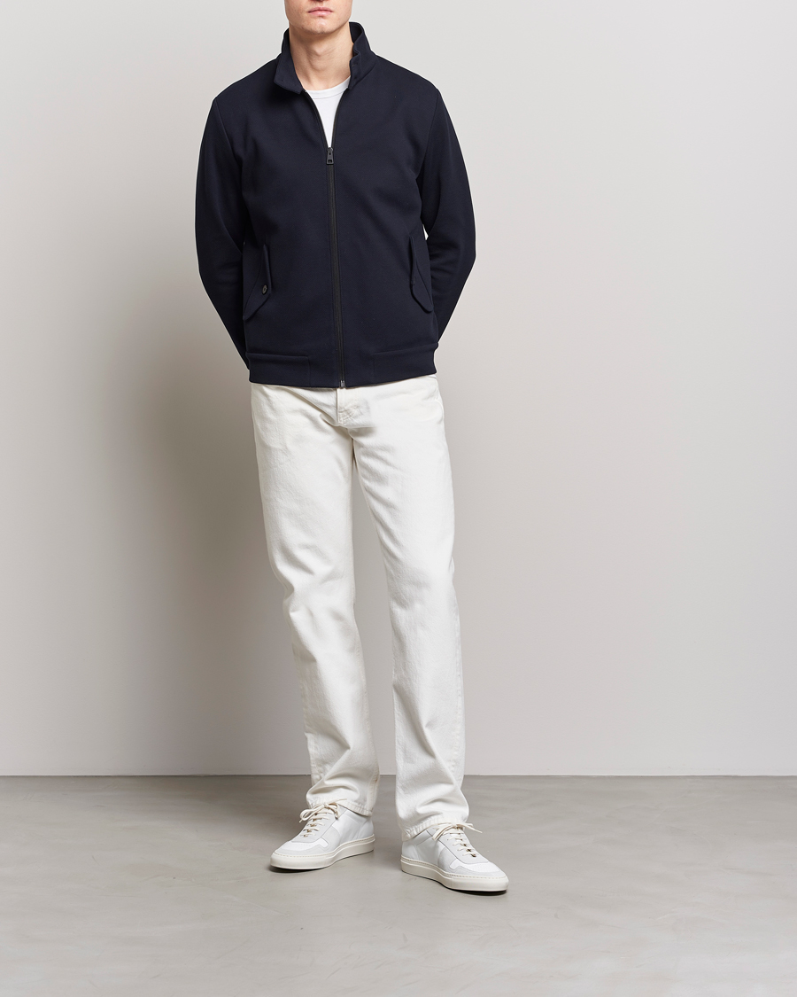 Hombres | Abrigos y chaquetas | Harris Wharf London | Loro Piana Cavalry Twill Harrington Jacket Dark Blue