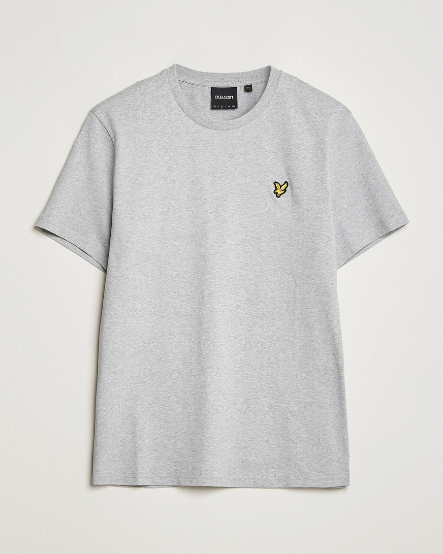 Hombres | Camisetas | Lyle & Scott | Crew Neck Organic Cotton T-Shirt Light Grey Marl