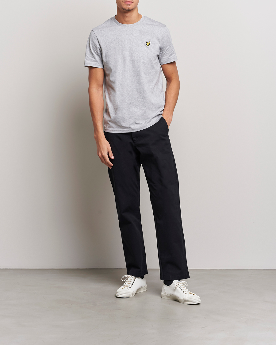Hombres | Camisetas | Lyle & Scott | Crew Neck Organic Cotton T-Shirt Light Grey Marl