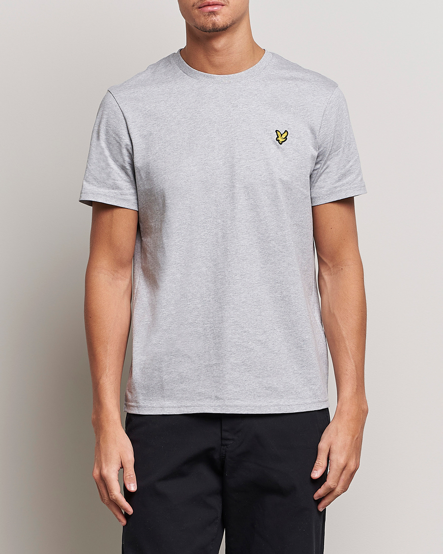 Hombres | Camisetas | Lyle & Scott | Crew Neck Organic Cotton T-Shirt Light Grey Marl