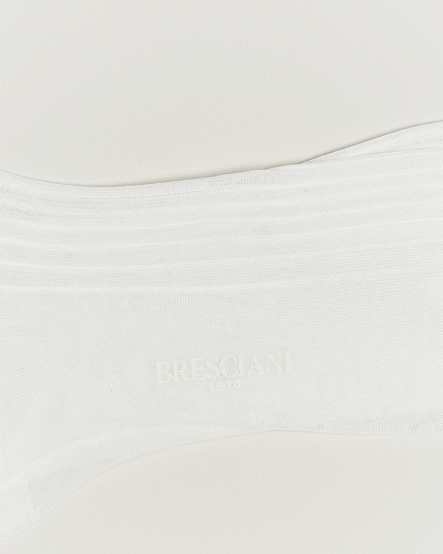 Hombres | Italian Department | Bresciani | Cotton Ribbed Short Socks White
