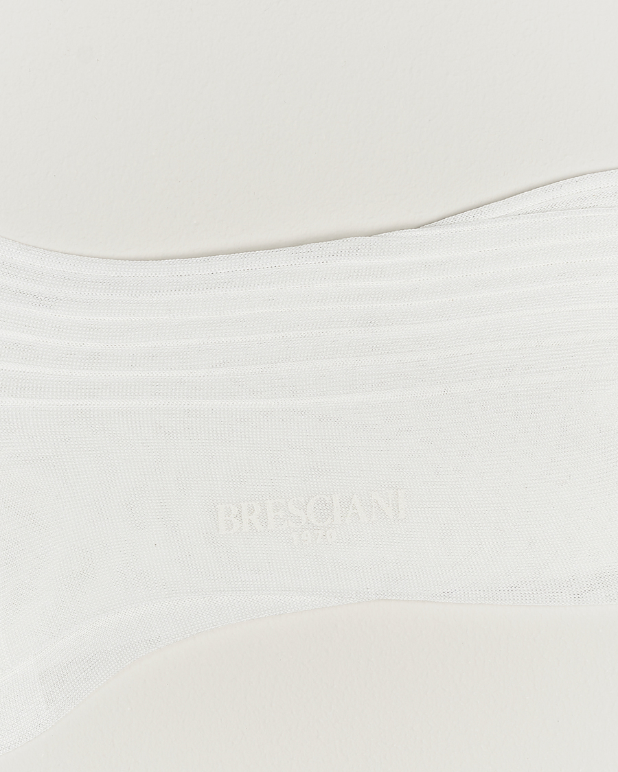 Hombres | Ropa interior y calcetines | Bresciani | Cotton Ribbed Short Socks White