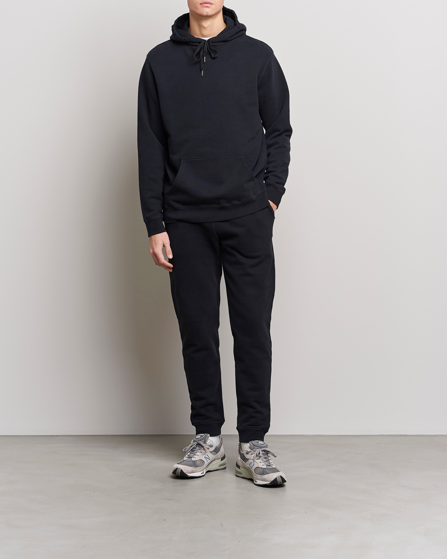 Hombres | Pantalones | Sunspel | Cotton Loopback Track Pants Black