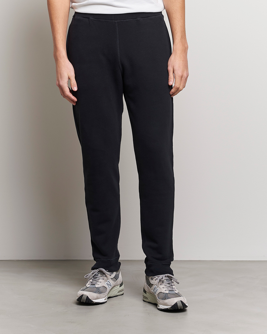Hombres | Pantalones | Sunspel | Cotton Loopback Track Pants Black