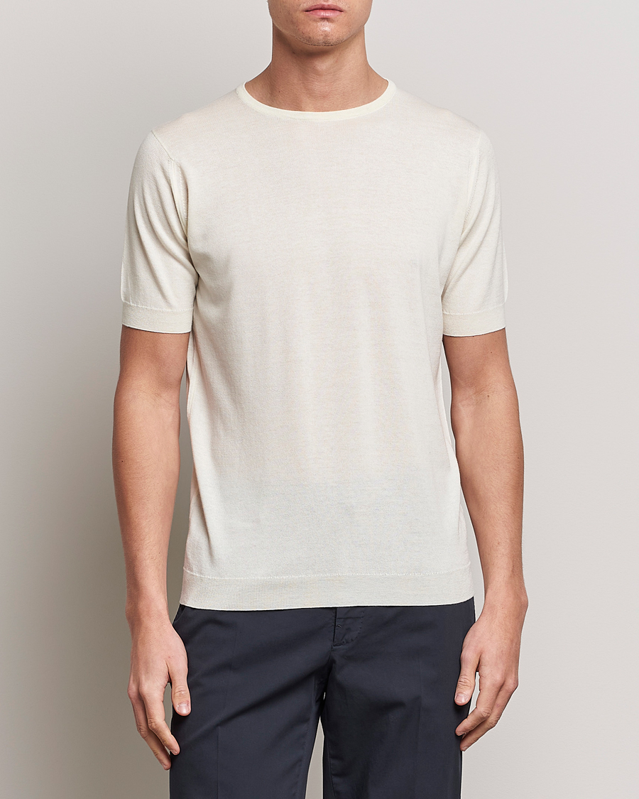 Hombres | Camisetas | John Smedley | Belden Wool/Cotton T-Shirt Latte