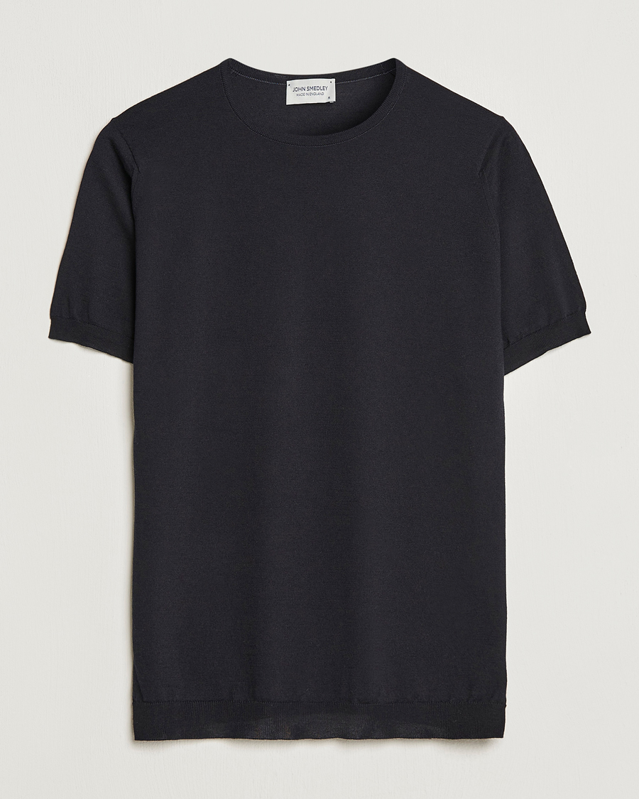 Hombres | Camisetas | John Smedley | Belden Wool/Cotton T-Shirt Navy