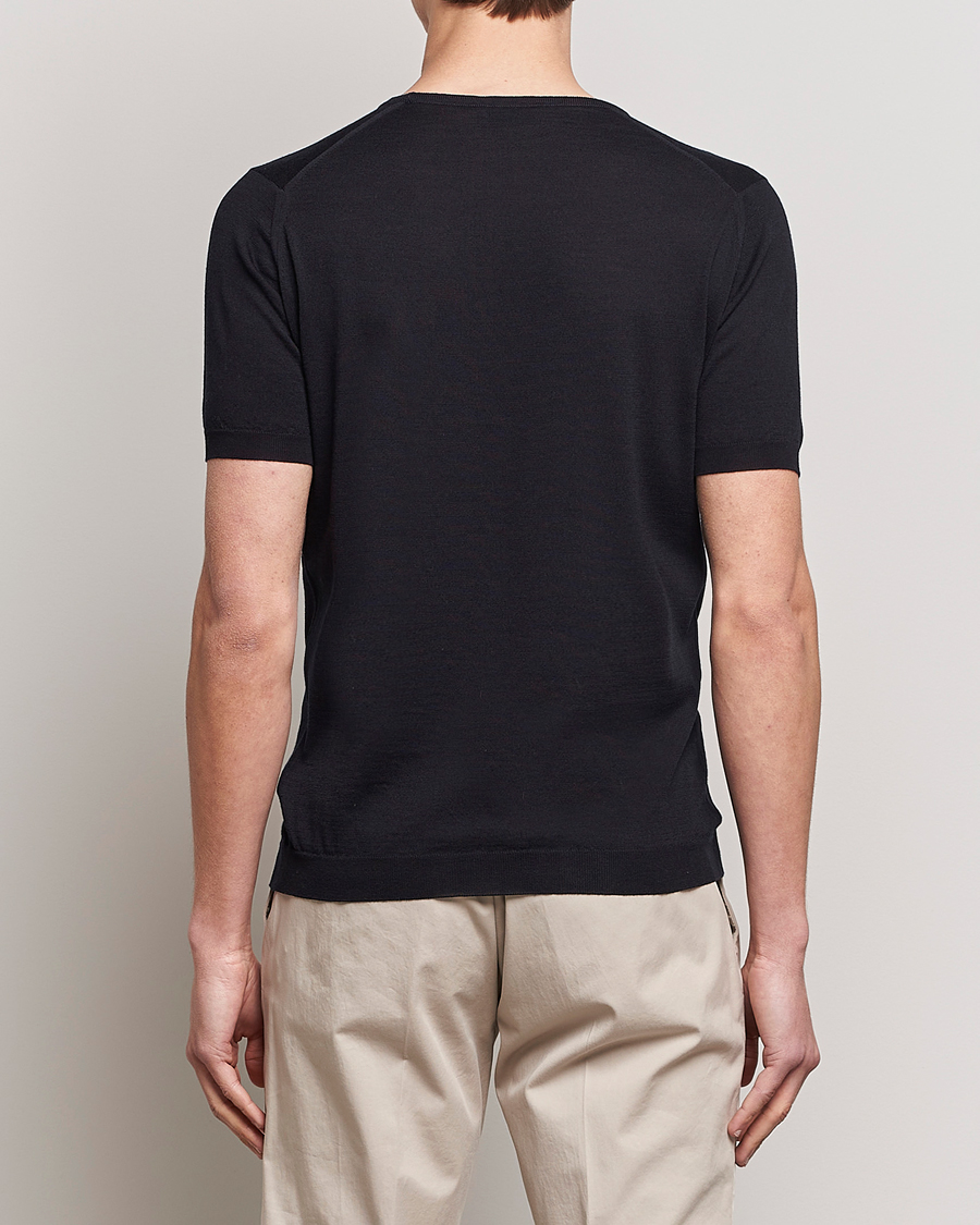 Hombres | Camisetas | John Smedley | Belden Wool/Cotton T-Shirt Navy
