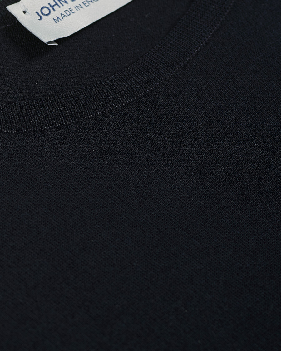 Hombres | Camisetas | John Smedley | Belden Wool/Cotton T-Shirt Navy