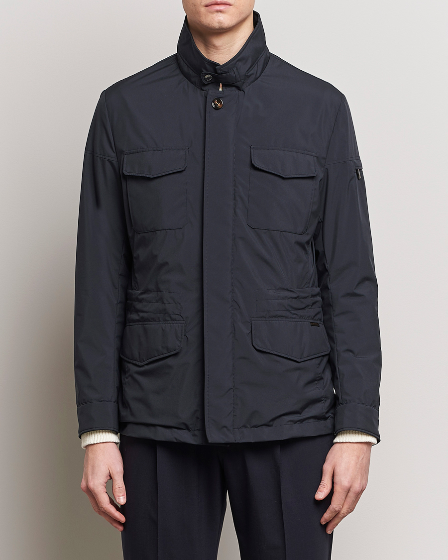 Hombres | Abrigos y chaquetas | MooRER | Waterproof Nylon Field Jacket Navy