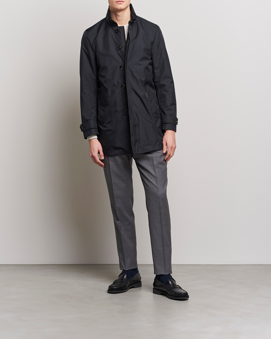 Hombres | Abrigos y chaquetas | MooRER | Waterproof Car Coat Navy