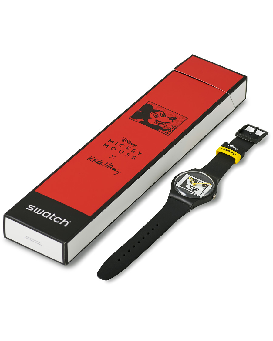 Hombres | Swatch Swatch x Keith Haring Mickey Blanc sur Noir | Swatch | x Keith Haring Mickey Blanc sur Noir