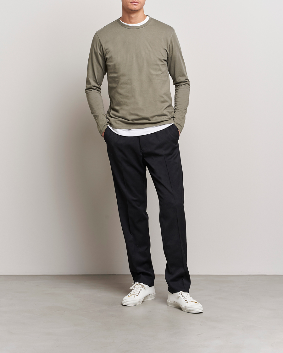 Hombres | Camisetas | Colorful Standard | Classic Organic Long Sleeve T-shirt Dusty Olive