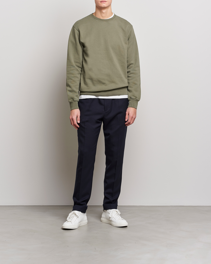 Hombres | Jerséis y prendas de punto | Colorful Standard | Classic Organic Crew Neck Sweat Dusty Olive