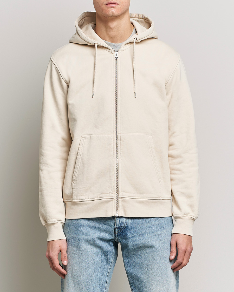 Hombres | Departamentos | Colorful Standard | Classic Organic Full Zip Hood Ivory White