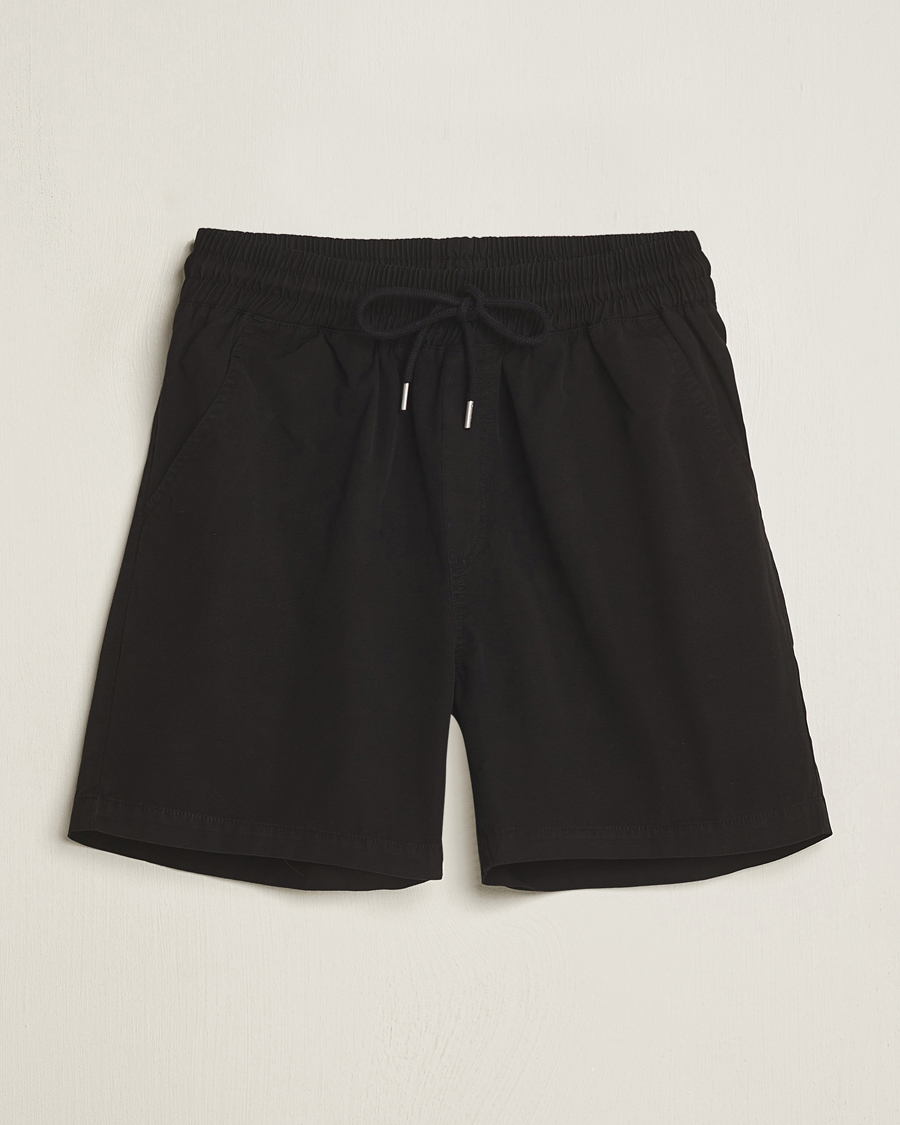 Hombres | Pantalones cortos | Colorful Standard | Classic Organic Twill Drawstring Shorts Deep Black