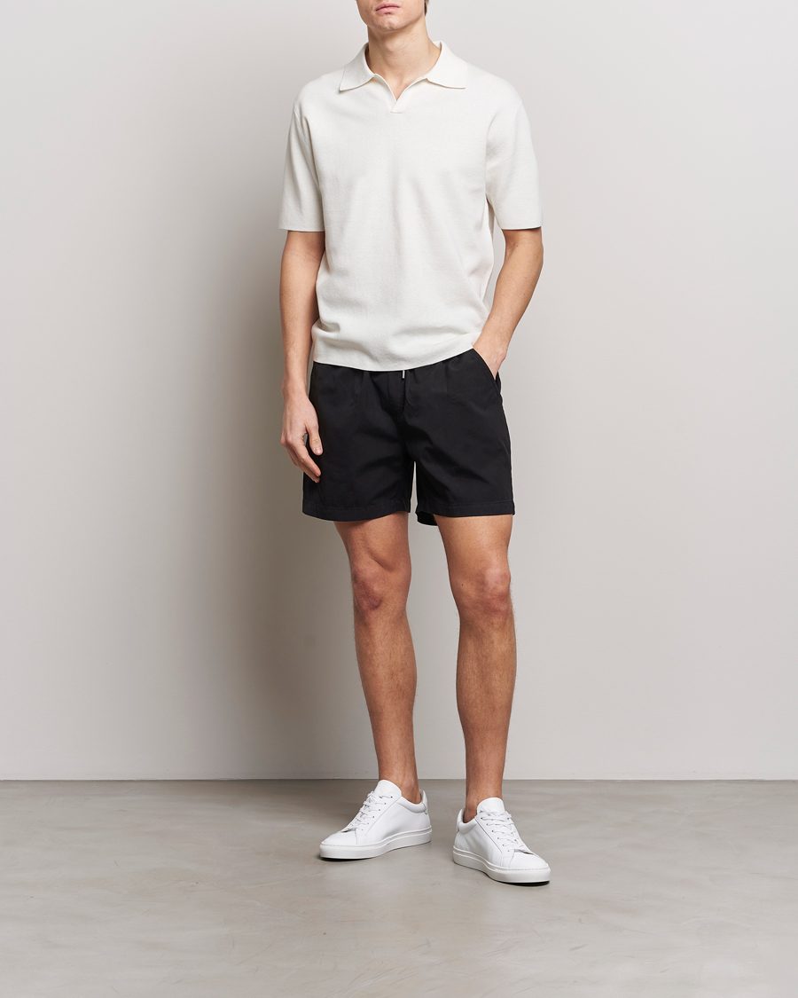 Hombres | Pantalones cortos | Colorful Standard | Classic Organic Twill Drawstring Shorts Deep Black