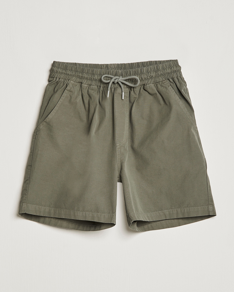 Hombres | Pantalones cortos | Colorful Standard | Classic Organic Twill Drawstring Shorts Dusty Olive