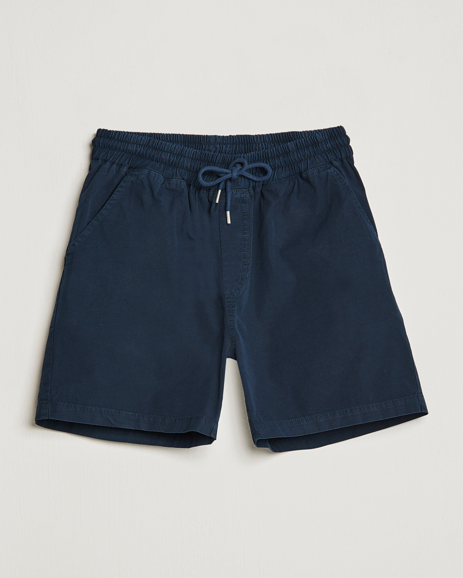 Hombres | Pantalones cortos | Colorful Standard | Classic Organic Twill Drawstring Shorts Navy Blue