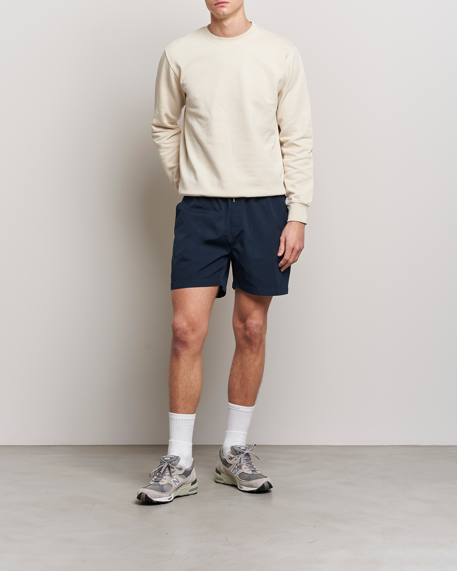 Hombres | Pantalones cortos | Colorful Standard | Classic Organic Twill Drawstring Shorts Navy Blue