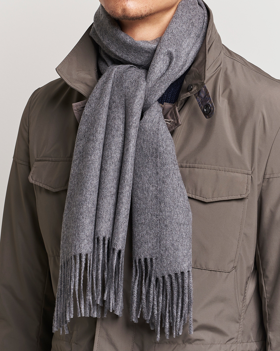 Hombres | Bufandas | Piacenza Cashmere | Cashmere Scarf Grey Melange