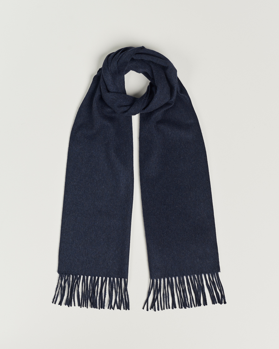 Hombres | Bufandas | Piacenza Cashmere | Cashmere Scarf Navy Melange