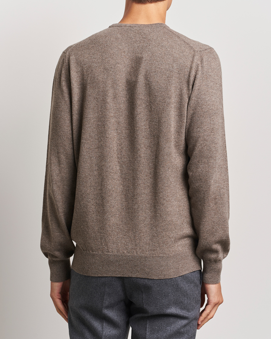 Hombres | Jerséis y prendas de punto | Piacenza Cashmere | Cashmere Crew Neck Sweater Brown