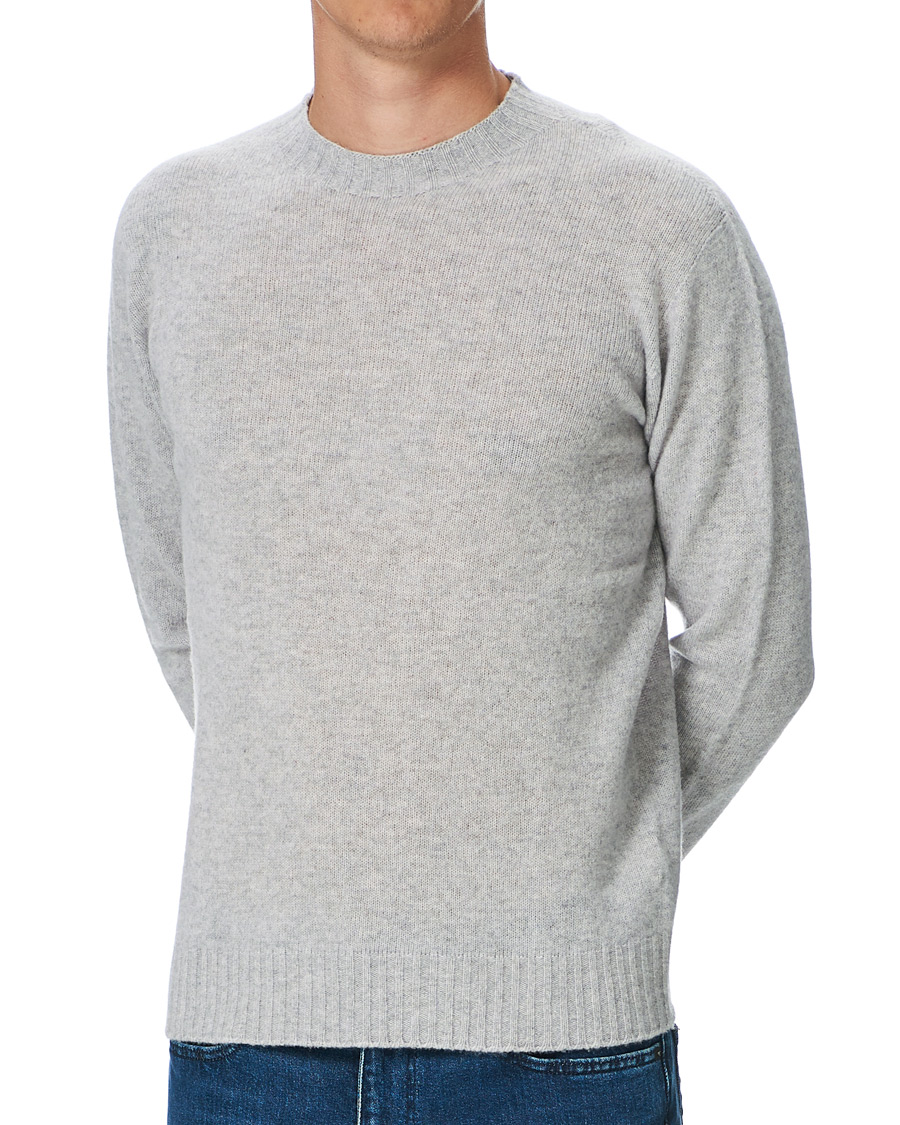 Hombres | Jerséis y prendas de punto | Altea | Wool/Cashmere Crew Neck Sweater Light Grey