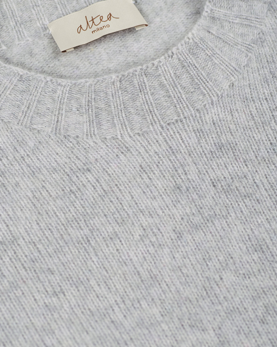 Hombres | Jerséis y prendas de punto | Altea | Wool/Cashmere Crew Neck Sweater Light Grey