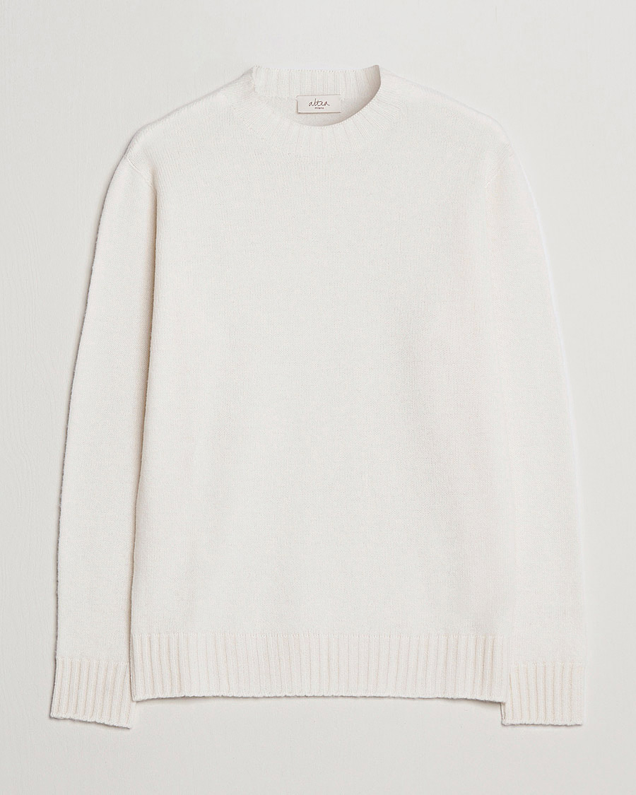 Hombres | Jerséis y prendas de punto | Altea | Wool/Cashmere Crew Neck Sweater Latte