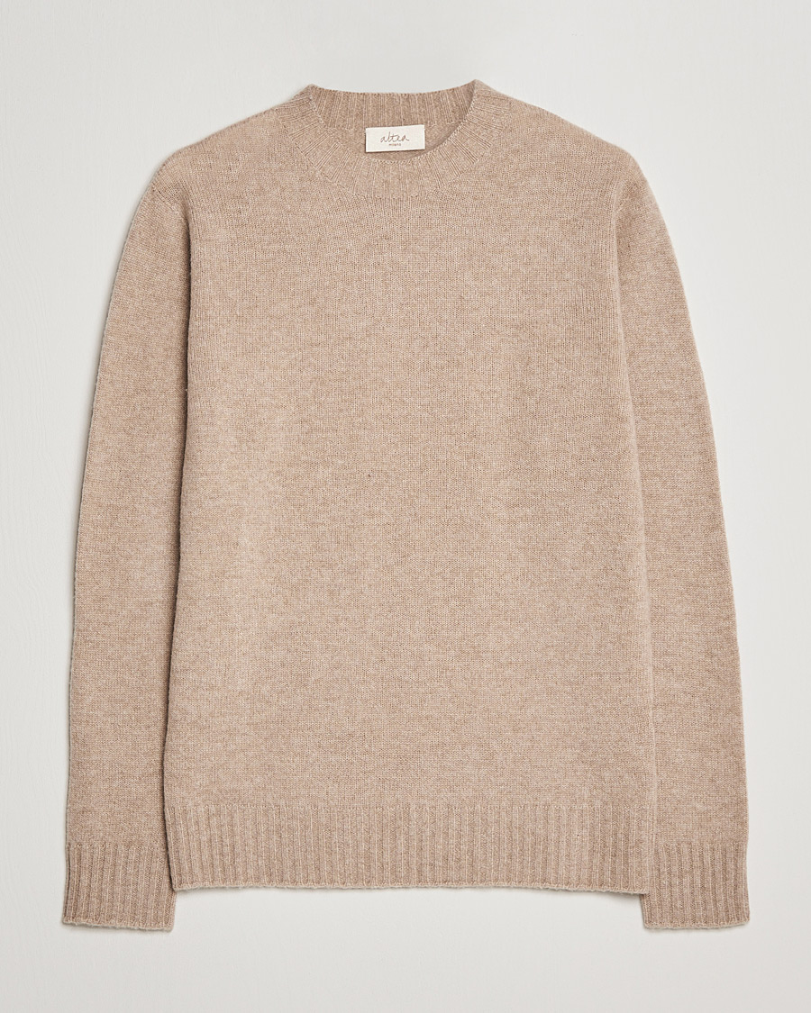 Hombres | Jerséis y prendas de punto | Altea | Wool/Cashmere Crew Neck Sweater Beige