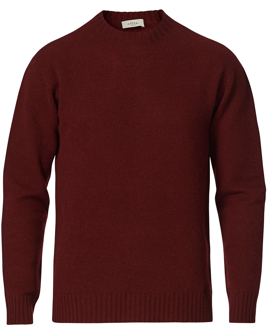 Hombres | Jerséis y prendas de punto | Altea | Wool/Cashmere Crew Neck Sweater Burgundy