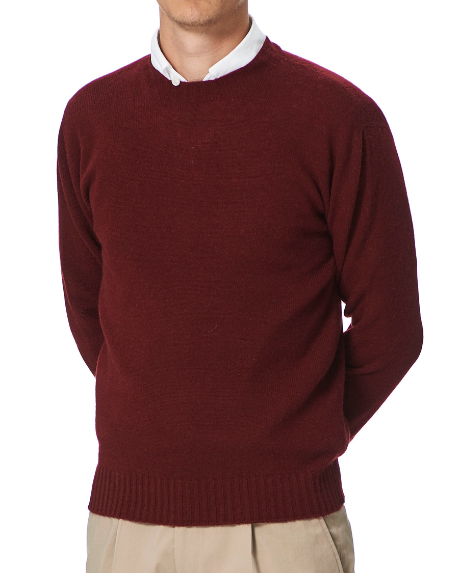 Hombres | Jerséis y prendas de punto | Altea | Wool/Cashmere Crew Neck Sweater Burgundy