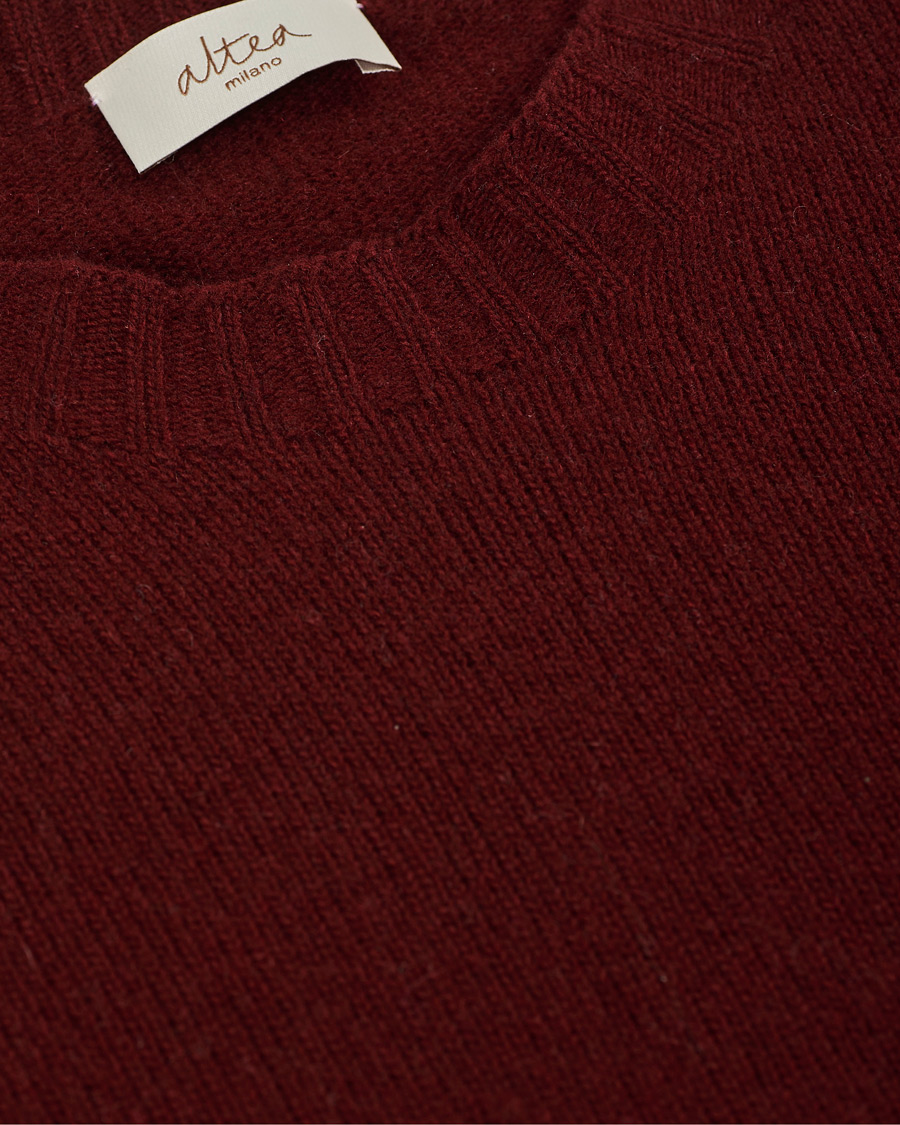 Hombres | Jerséis y prendas de punto | Altea | Wool/Cashmere Crew Neck Sweater Burgundy