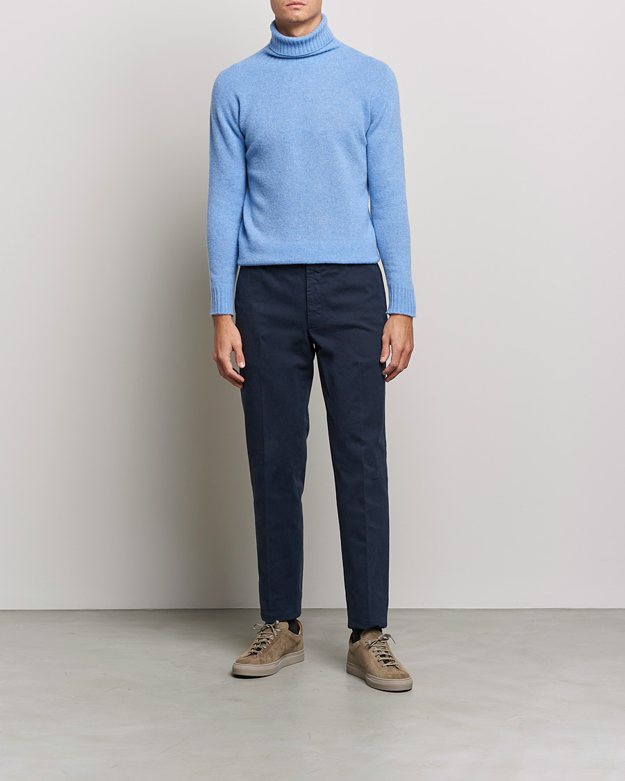 Hombres | Jerséis y prendas de punto | Altea | Wool/Cashmere Turtleneck Sweater Light Blue