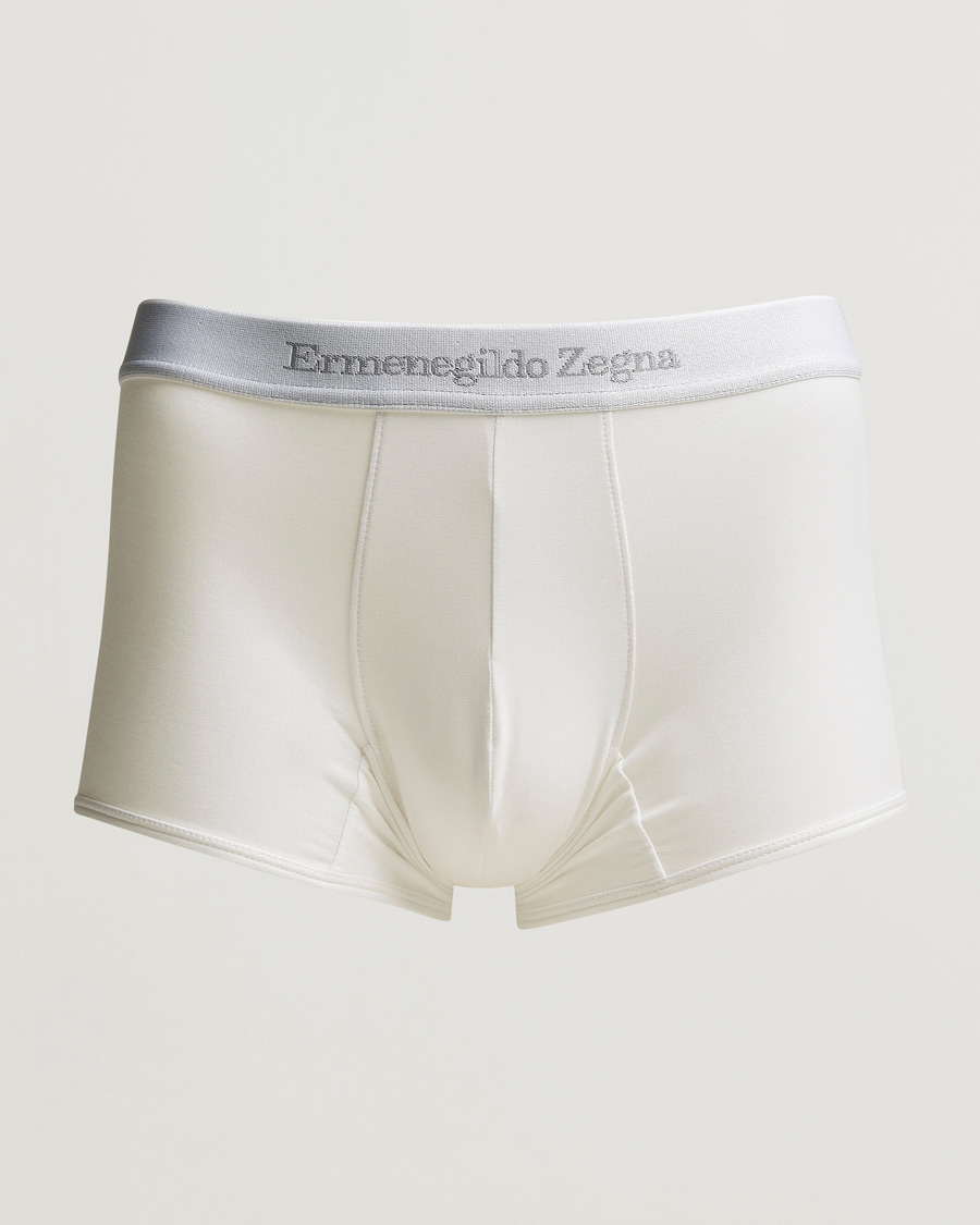 Hombres | Ropa interior y calcetines | Zegna | Cotton Stretch Trunk Boxers White