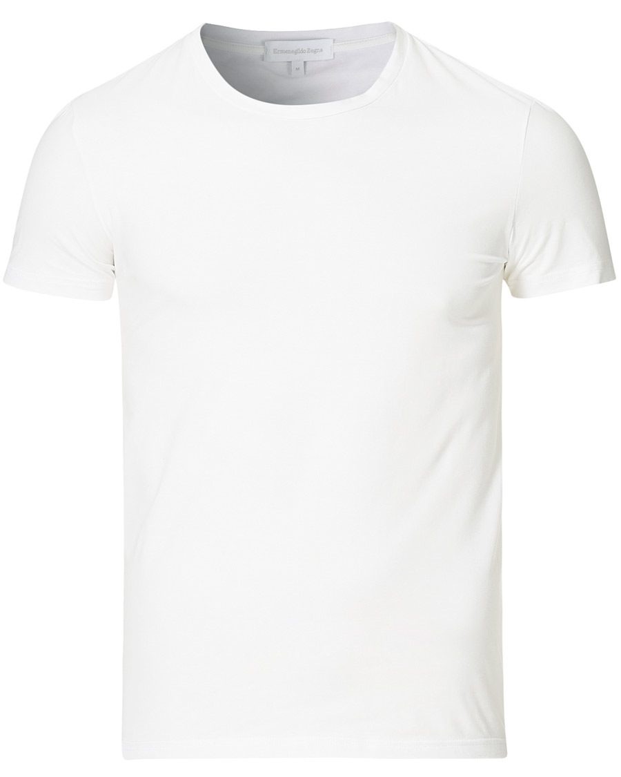 Hombres | Camisetas | Zegna | Cotton Stretch Crew Neck T-Shirt White