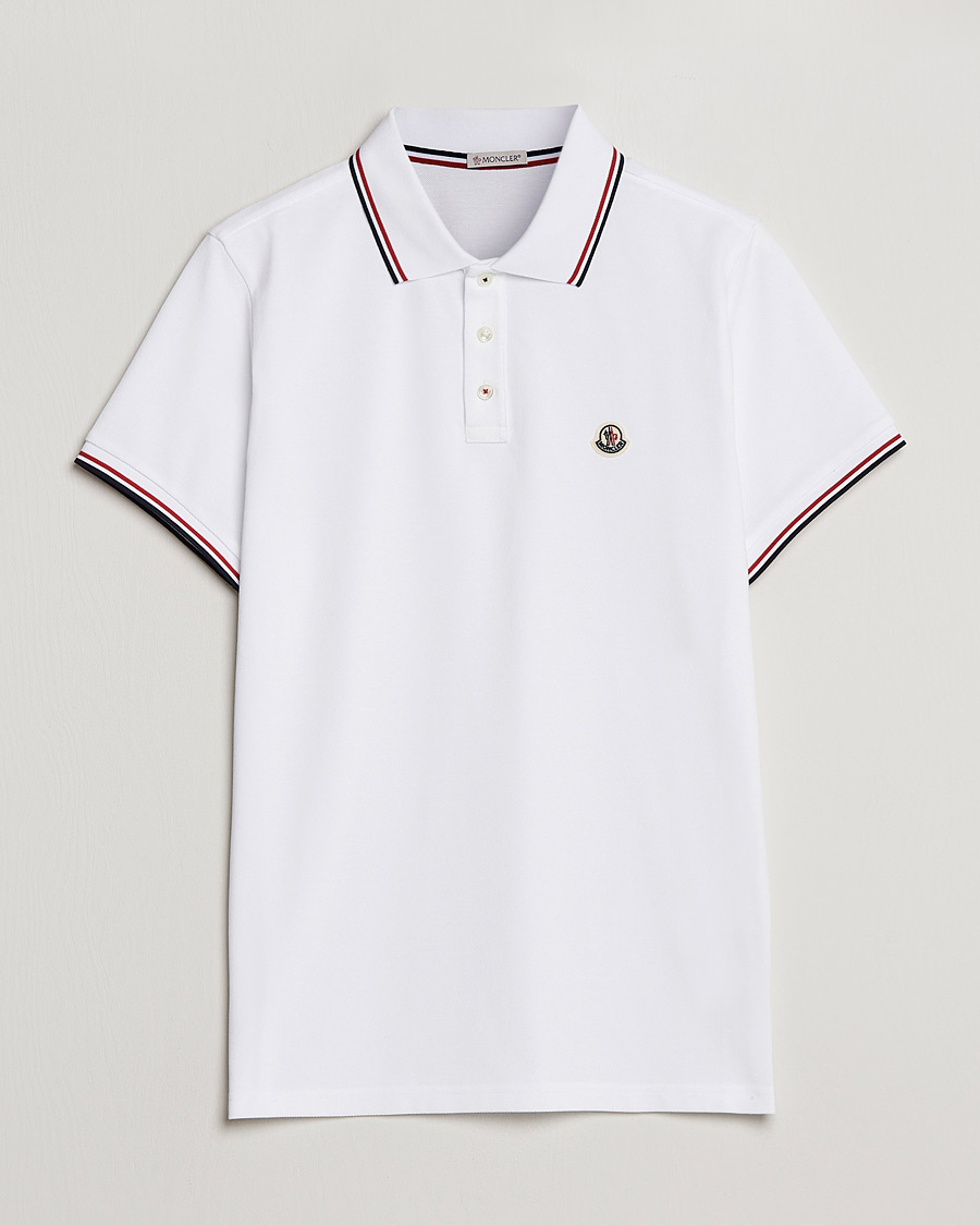 Hombres | Polos | Moncler | Contrast Rib Polo White