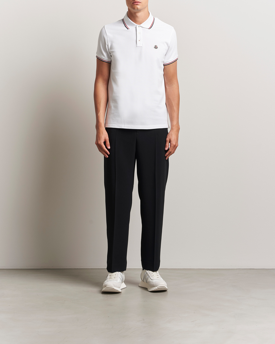 Hombres | Polos | Moncler | Contrast Rib Polo White