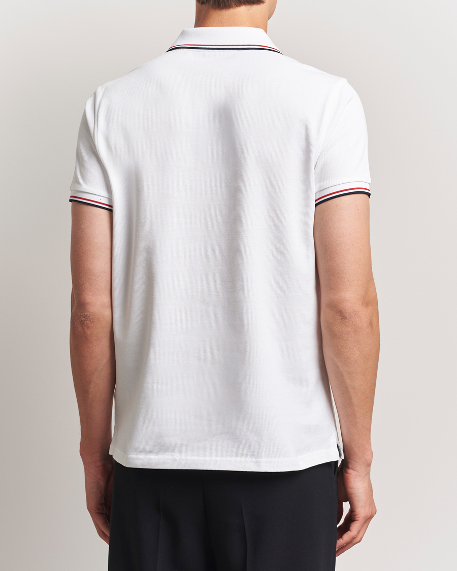 Hombres | Polos | Moncler | Contrast Rib Polo White