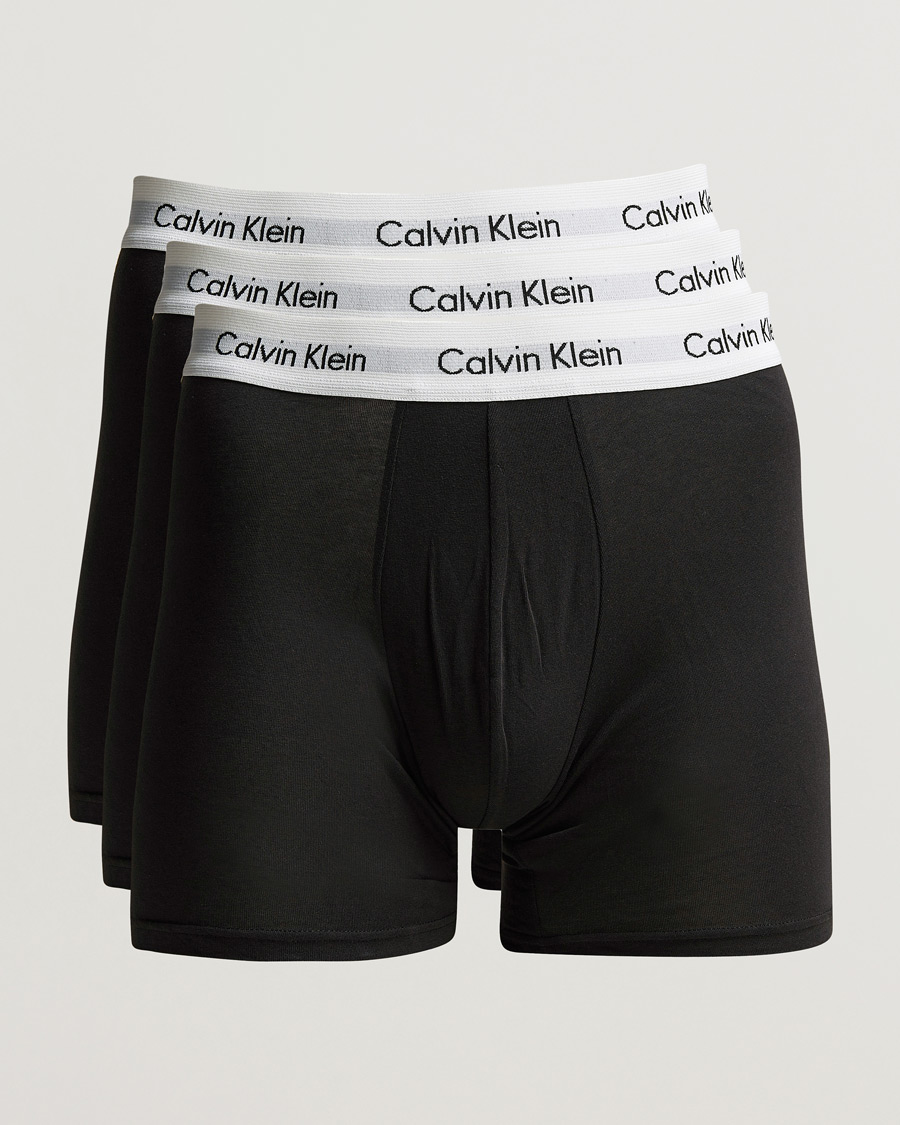 Hombres | Ropa interior y calcetines | Calvin Klein | Cotton Stretch 3-Pack Boxer Breif Black