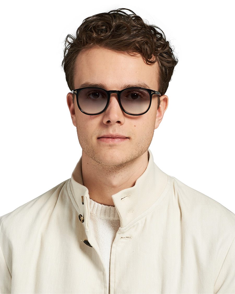 Hombres | Tom Ford Ansel Sunglasses Shiny Black/Smoke Mirror | Tom Ford | Ansel Sunglasses Shiny Black/Smoke Mirror